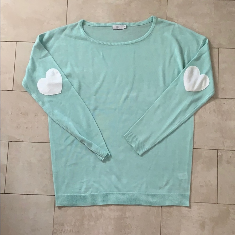 Heart patch elbow sweater